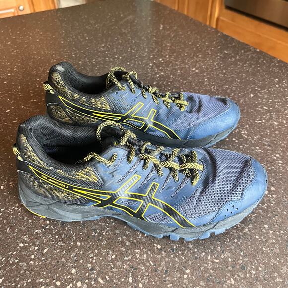 Asics Gel Sonoma 3 Men's Running Shoe (Trail) Size 9 Blue/Black/Yellow - Picture 2 of 9